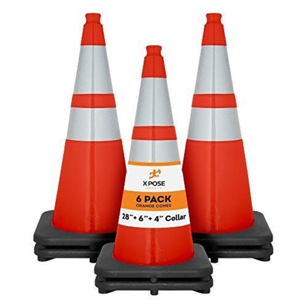 Xpose Safety Traffic Cone, PVC, 28" H, Orange OTC28-64-6-X